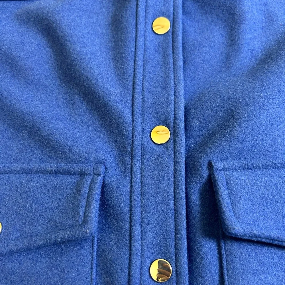 JOIE Felted Blazer Jacket Blue Snap Buttons Sz‎ Med